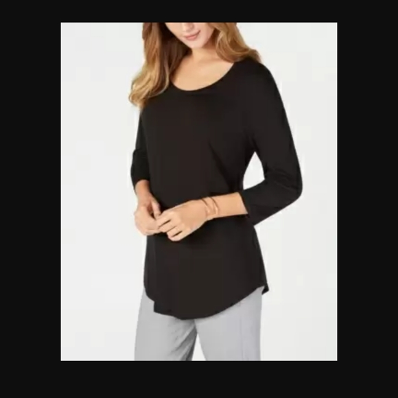 JM Collection Tops - NWT JM Collection Black 3/4 Sleeves Top - XL